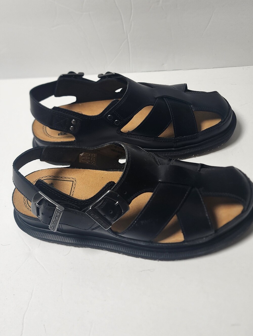Dr Martens Archive Fisherman Womens Black Leather Dual Buckle Sandel Size 10 - Picture 6 of 13